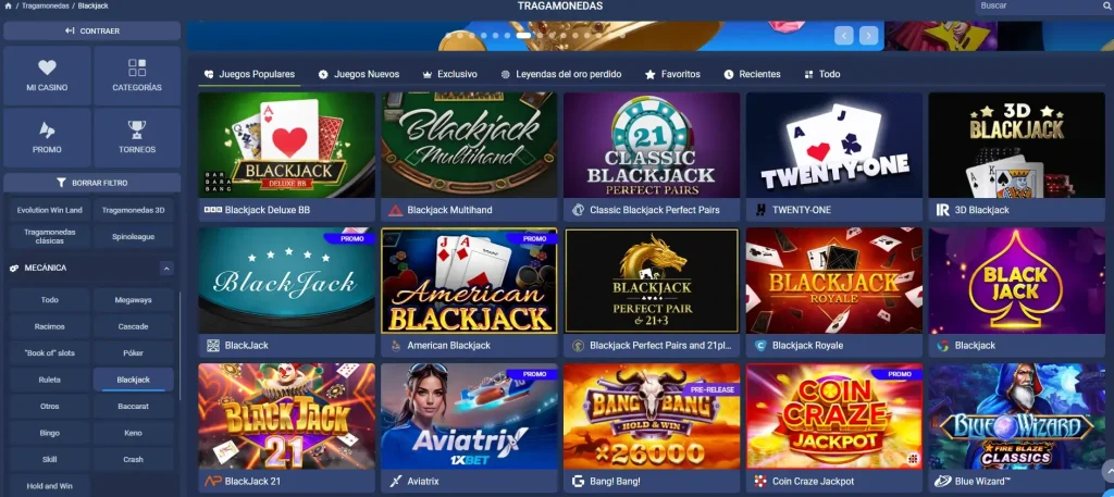 Blackjack en 1xBet