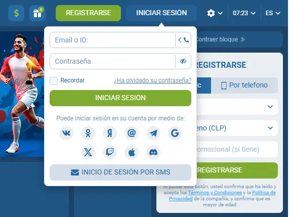 1xBet iniciar sesión